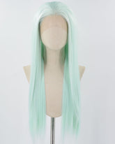Light Green Long Straight Synthetic Lace Front Wig WW781