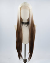 30Inch Blonde Ombre brown Synthetic Lace Front Wig WW539