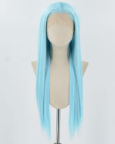 Long Blue Synthetic Lace Front Wig WW463