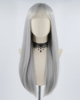 Grey Long Straight Synthetic Wig HW278