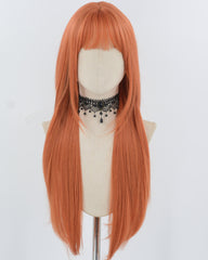 Long Orange Synthetic Wig HW694