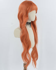 30Inch Long Orange Wavy Synthetic Wig HW688