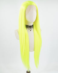 Neon Green Long Straight Synthetic Lace Front Wig WW704
