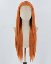 Ginger Orange Long Straight Synthetic Lace Front Wig WW855