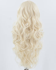 Platinum Blonde Wavy Synthetic Lace Front Wig WW901