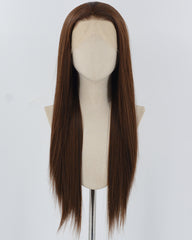 Brown Long Straight Synthetic Lace Front Wig WW825