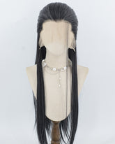 Mixed Black Grey Synthetic Lace Front Men's Wig MW052