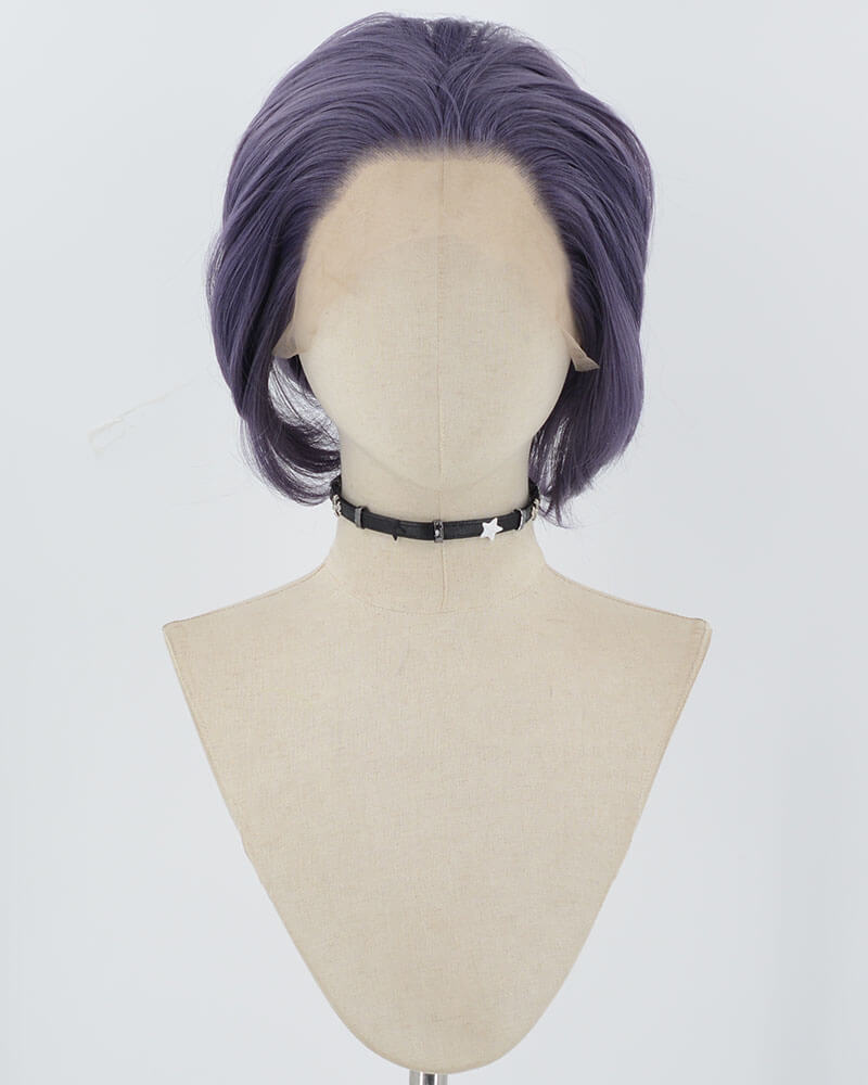 Purple Short Synthetic Lace Front Men's Wig MW028