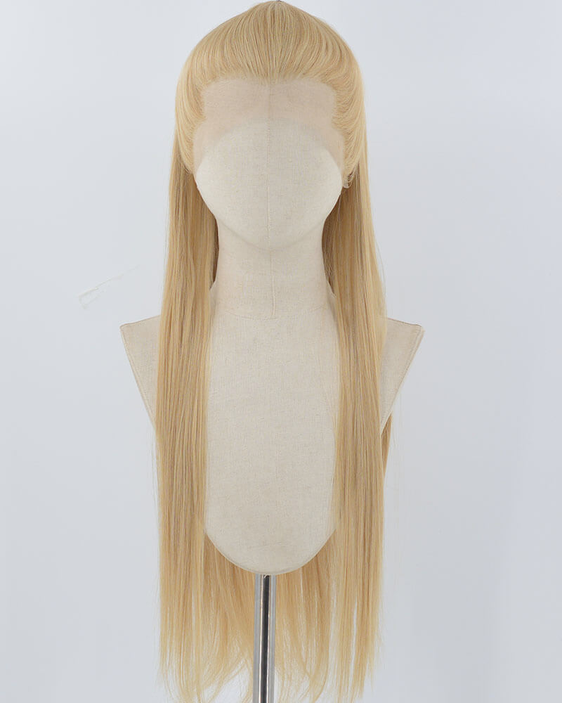 Mixed Blonde Straight Synthetic Lace Front Men's Wig MW059