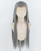 Mixed Grey Synthetic Lace Front Men's Wig MW051