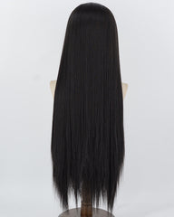 30Inch Long Natural Black Synthetic Lace Front Wig WW817
