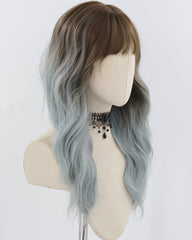 Brown Ombre Blue Synthetic Wig HW719