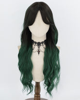 Ombre Green Curly Synthetic Wig HW880
