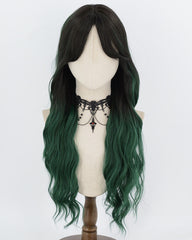 Ombre Green Curly Synthetic Wig HW880