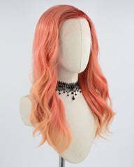 Ombre Orange Wavy Synthetic Lace Front Wig WW593