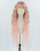 Ombre Pink Curly Long Synthetic Wig HW731
