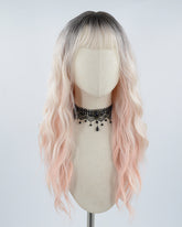 Ombre Pink Curly Synthetic Wig HW240