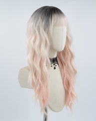 Ombre Pink Curly Synthetic Wig HW240