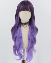 Ombre Purple Long Synthetic Wig HW716