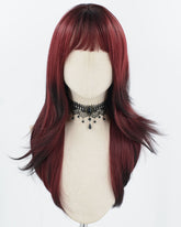 Ombre Wine Red Synthetic Wig HW825