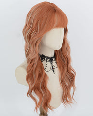 Orange Highlight Blonde Curly Synthetic Wig HW870