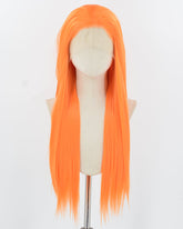 Orange Long Straight Synthetic Lace Front Wig WW957