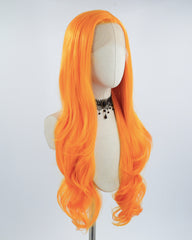 Light Orange Long Wavy Synthetic Lace Front Wig WW523