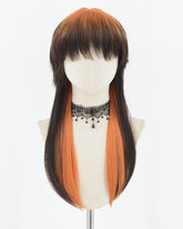 Orange Ombre Black Synthetic Wig HW468