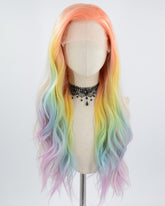 Orange Ombre Rainbow Synthetic Lace Front Wig WW569