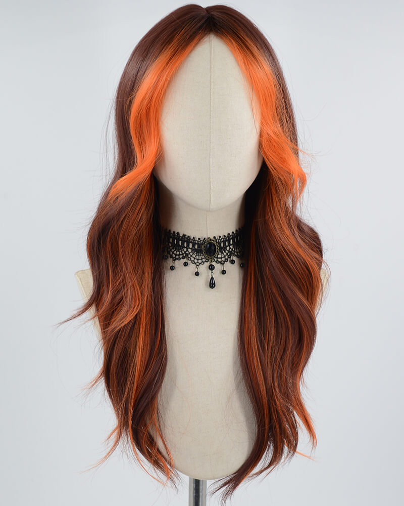 Orange Brown Synthetic Wig HW358