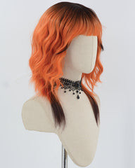 Black Ombre Orange Synthetic Wig HW636
