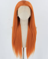 Orange Long Yaki Synthetic Lace Front Wig WW897