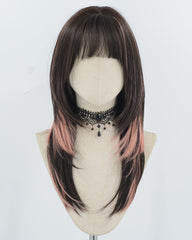 Brown Pink Synthetic Wig HW747