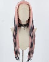 Pink Ombre Black Long Synthetic Lace Front Wig WW762