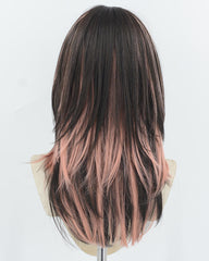 Brown Pink Synthetic Wig HW747