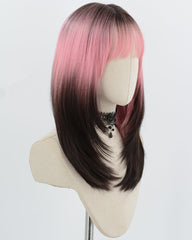 Pink Ombre Black Synthetic Wig HW265