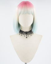 Pink Blonde Blue Short Bob Synthetic Wig HW455