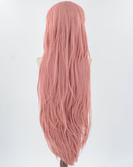 35 Inch Long Pink Cosplay Synthetic Lace Front Wig WW766