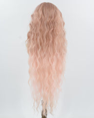 Ombre Pink Curly Long Synthetic Wig HW731
