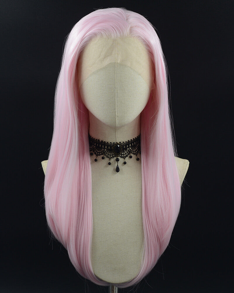 Pink Glow in the Dark Synthetic Lace Front Wig WW573