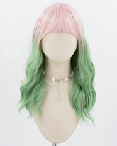 Pink Ombre Green Synthetic Wig HW347
