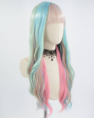 Green Rainbow Long Synthetic Wig HW300