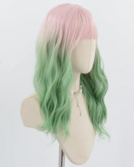 Pink Ombre Green Synthetic Wig HW347