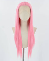 Pink Straight Synthetic Lace Front Wig WW863