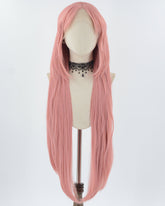 35 Inch Long Pink Cosplay Synthetic Lace Front Wig WW766
