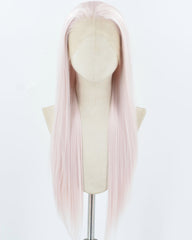 Light Pink Long Straight Synthetic Lace Front Wig WW921