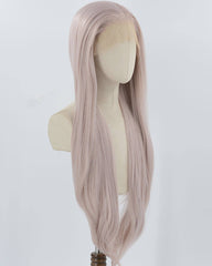 Long Pink Synthetic Lace Front Wig WW847