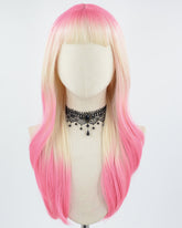Pink Ombre Blonde Synthetic Wig HW399