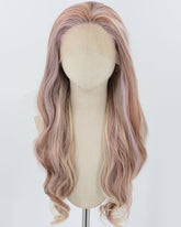 Mixed Pink Brown Synthetic Lace Front Wig WW907