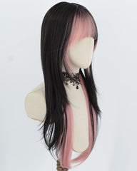 Black Pink Synthetic Wig HW826